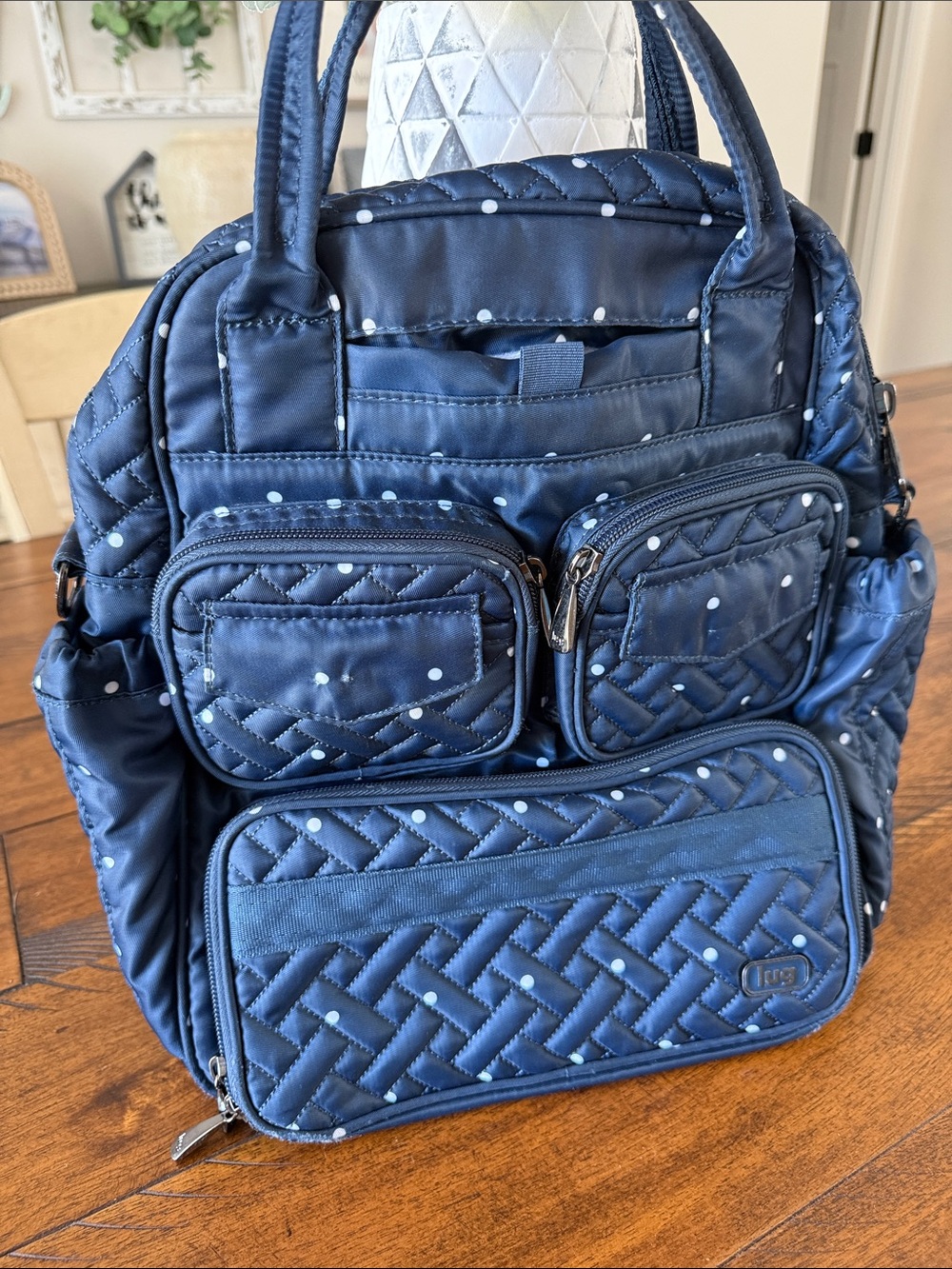 Lug Puddle Jumper Overnight
Convertible Tote Bag Carry On-Polka Dot